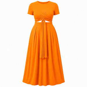 Twist Front Maxi Skirt Set WHD0606426
