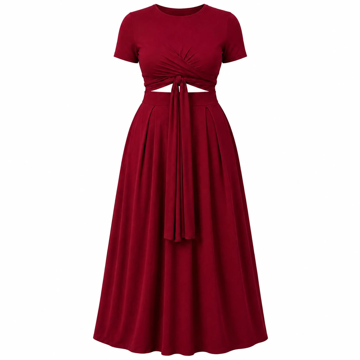 Twist Front Maxi Skirt Set WHD0606426