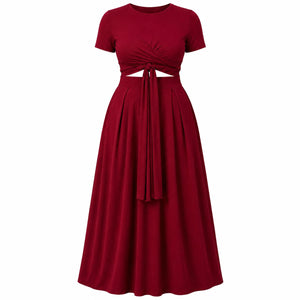 Twist Front Maxi Skirt Set WHD0606426