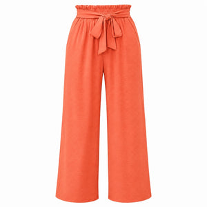 Tie Waist Wide Leg Pants WHD0606430