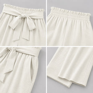 Tie Waist Wide Leg Pants WHD0606430