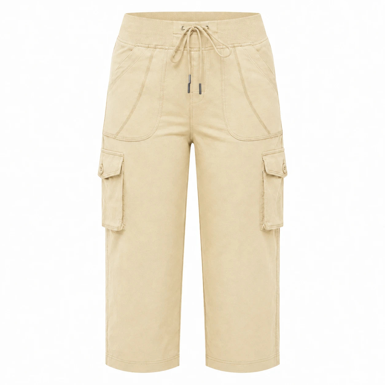 Cargo Drawstring Capri Pants WHD0606432