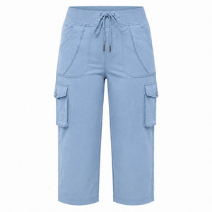 Cargo Drawstring Capri Pants WHD0606432