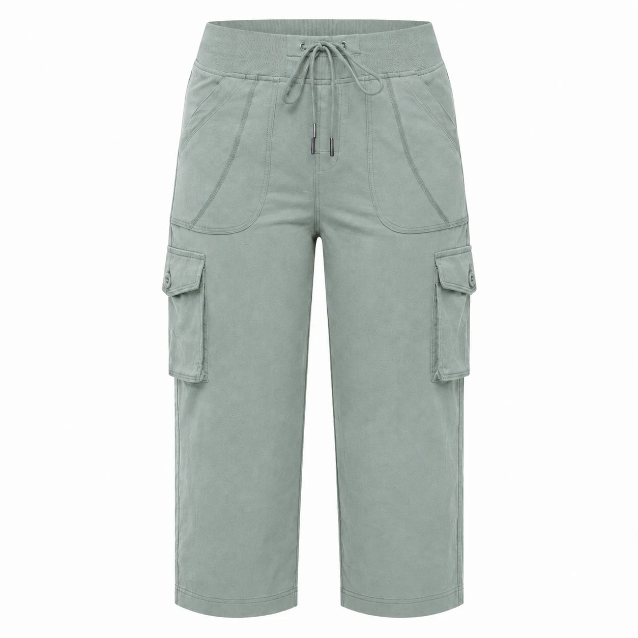 Cargo Drawstring Capri Pants WHD0606432