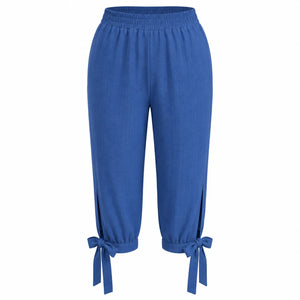 Tie Hem Capri Pants WHD0606434