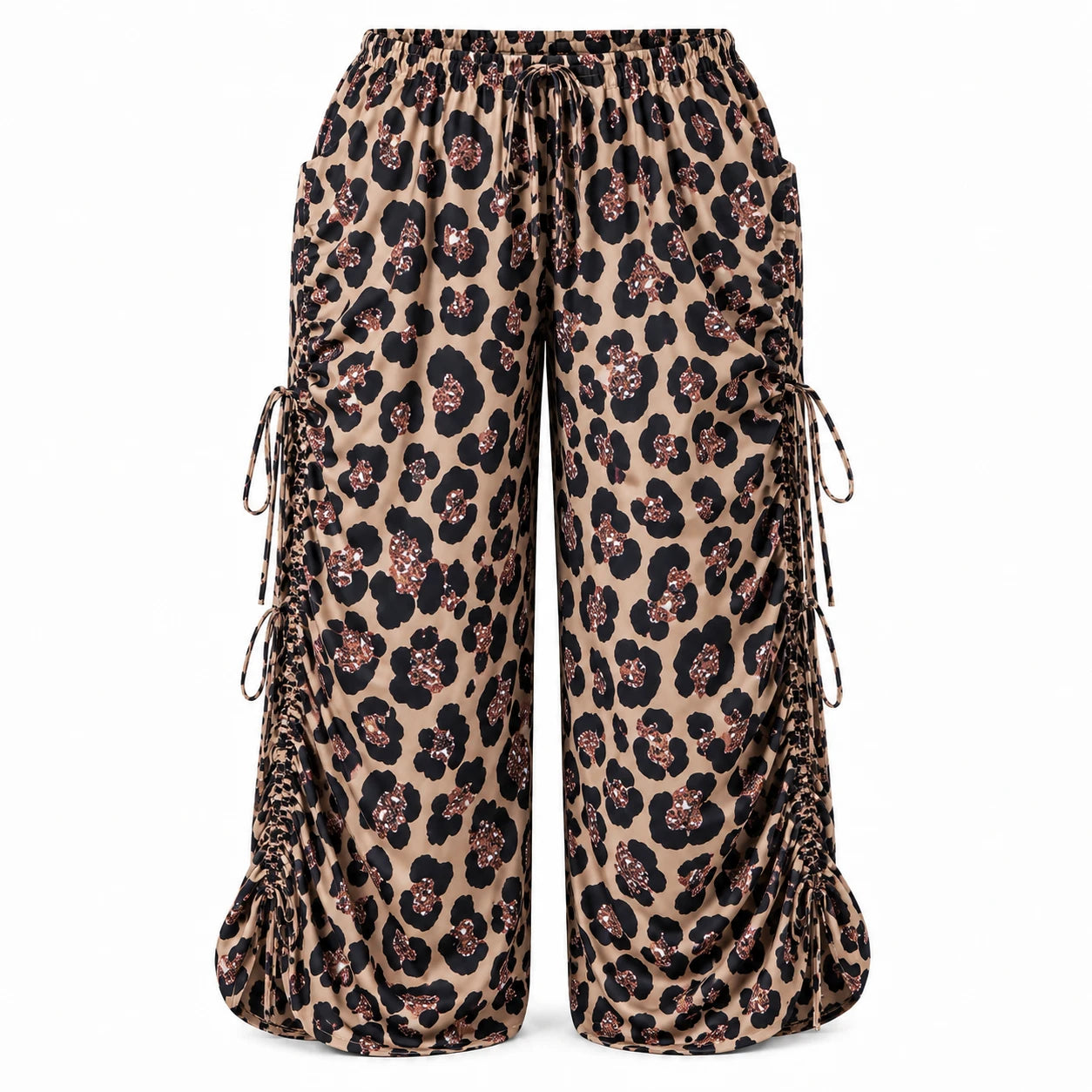 Leopard Print Wide Leg Pants WHD0606436