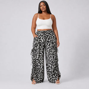 Leopard Print Wide Leg Pants WHD0606436