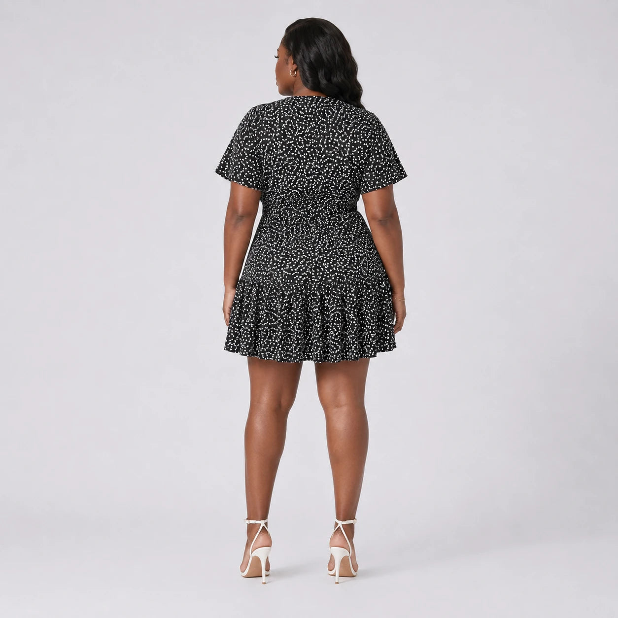Printed V-Neck Mini Dress WHD0606437