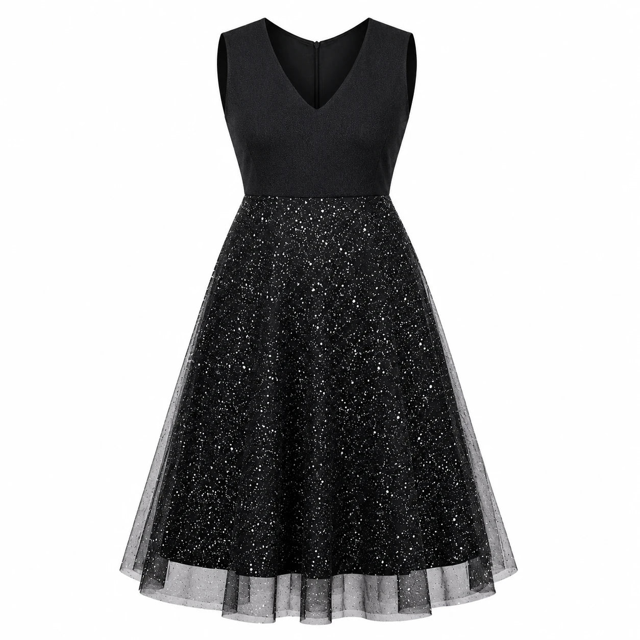 Glitter Mesh Midi Dress WHD0606440