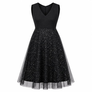 Glitter Mesh Midi Dress WHD0606440