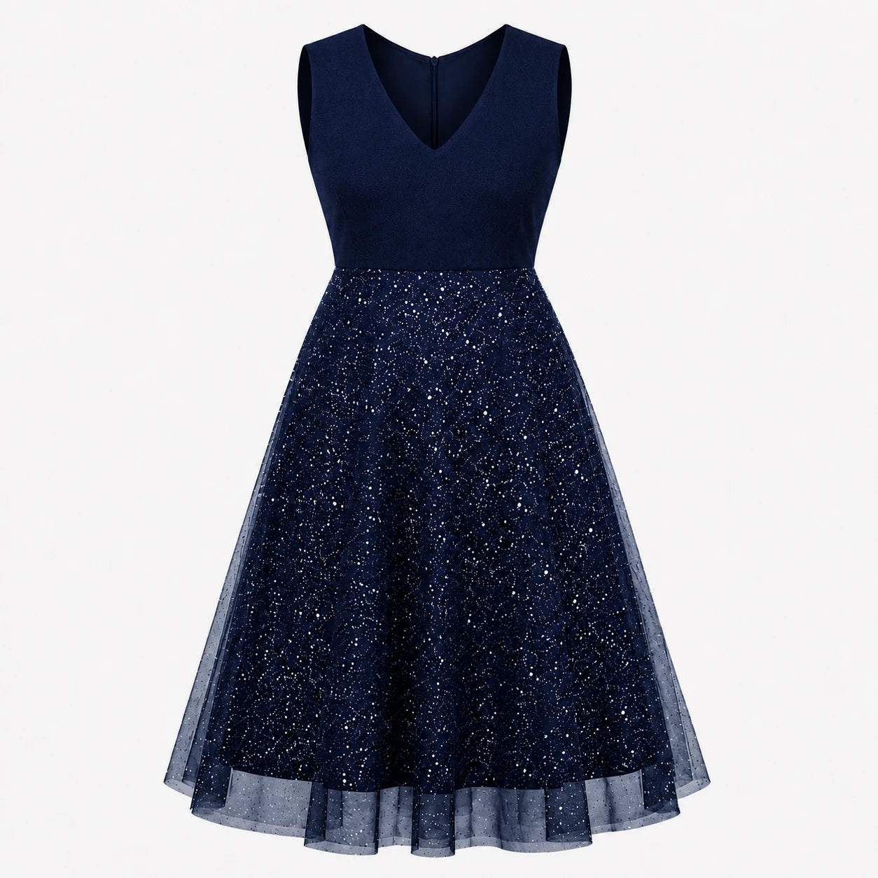 Glitter Mesh Midi Dress WHD0606440