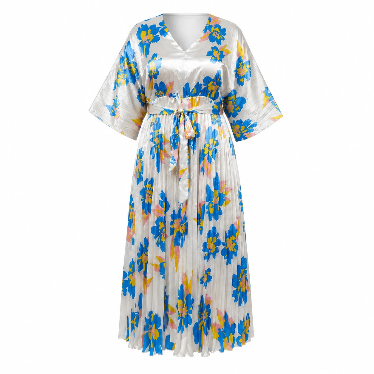 Floral Pleated Maxi Dress WHD0606441