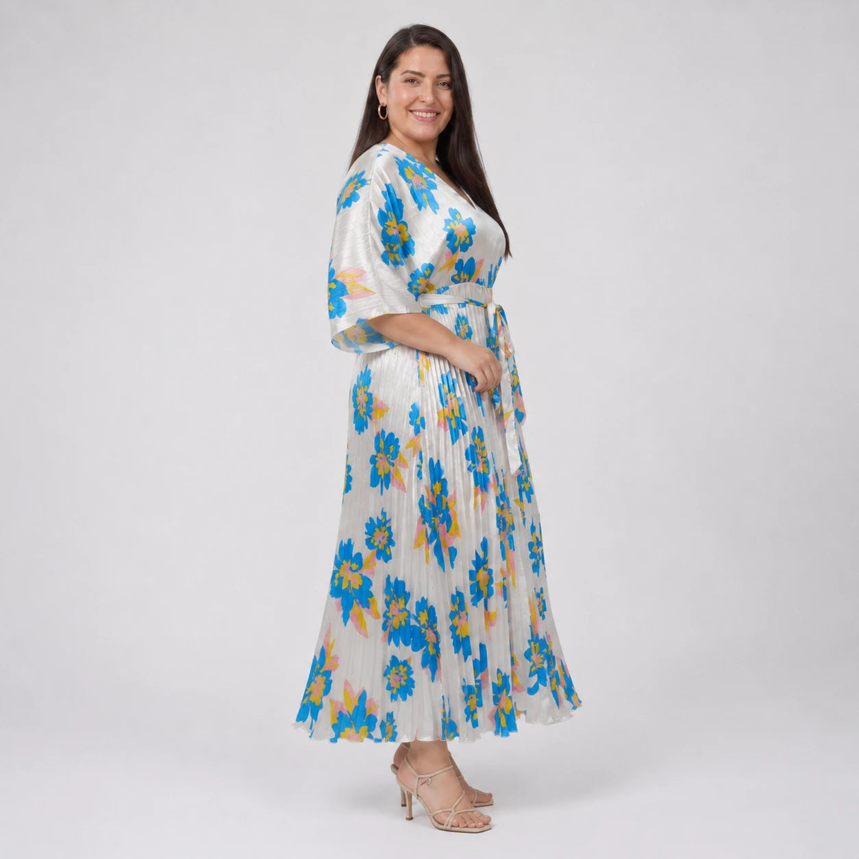 Floral Pleated Maxi Dress WHD0606441