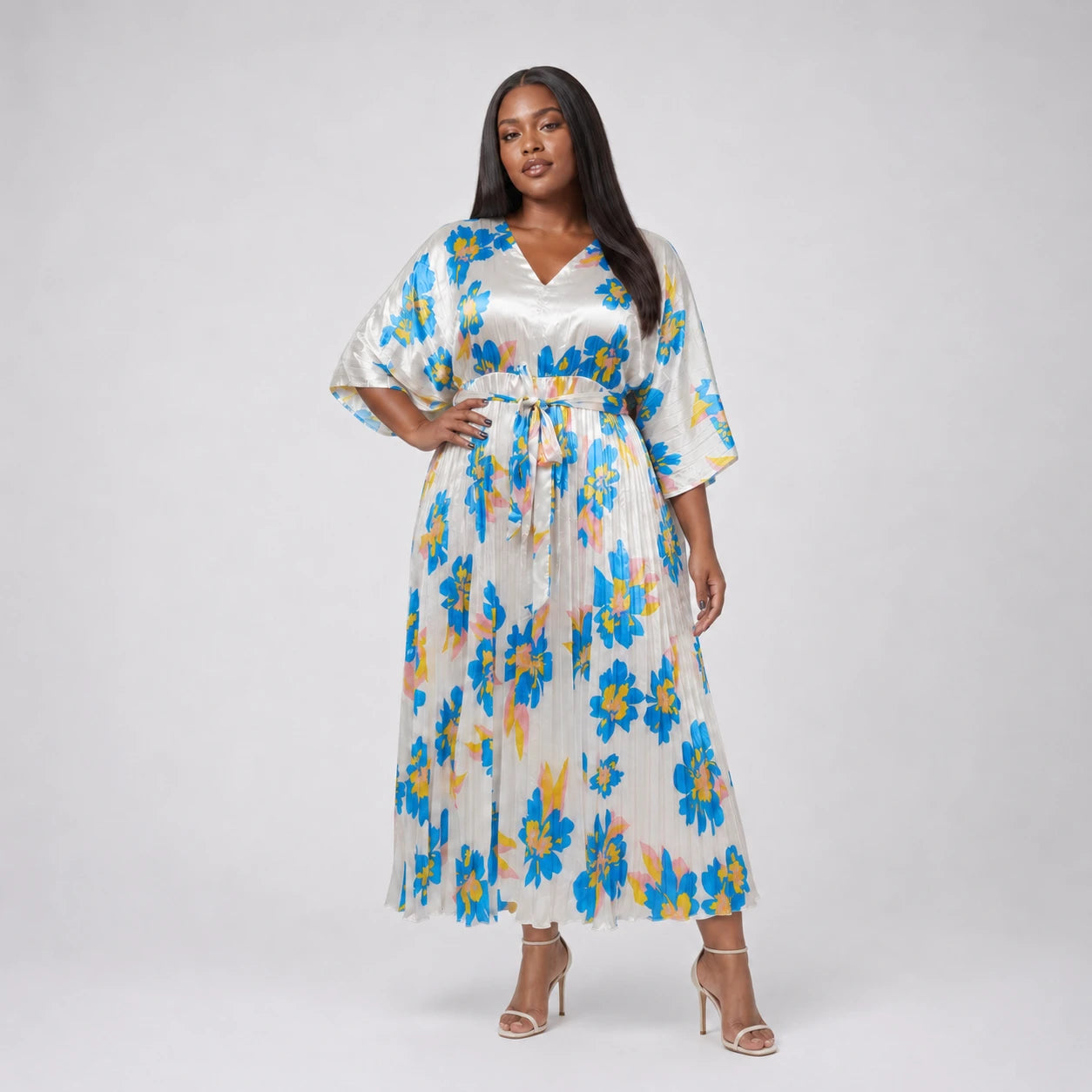 Floral Pleated Maxi Dress WHD0606441
