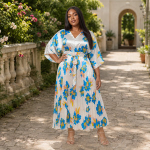Floral Pleated Maxi Dress WHD0606441
