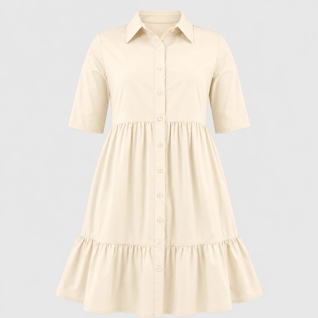 Tiered Button Shirt Dress WHD0606442