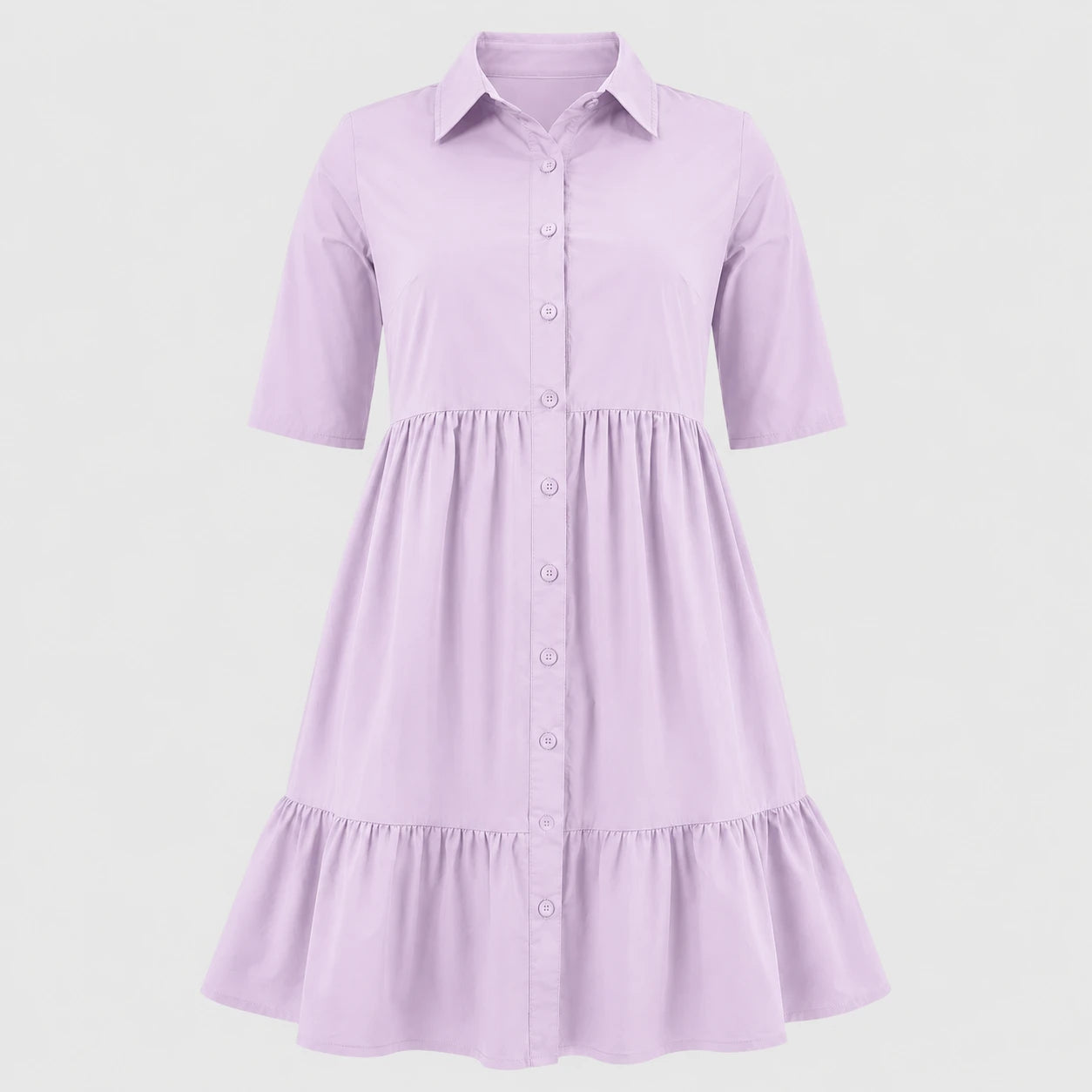 Tiered Button Shirt Dress WHD0606442