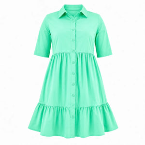 Tiered Button Shirt Dress WHD0606442
