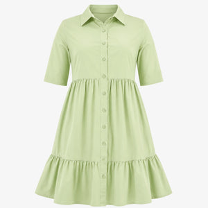 Tiered Button Shirt Dress WHD0606442