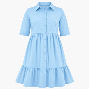 Tiered Button Shirt Dress WHD0606442