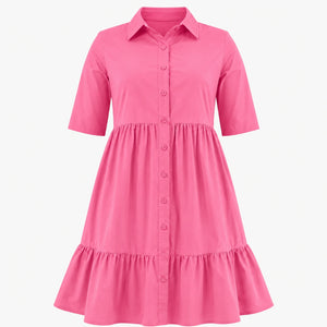 Tiered Button Shirt Dress WHD0606442