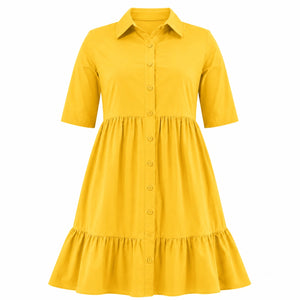 Tiered Button Shirt Dress WHD0606442