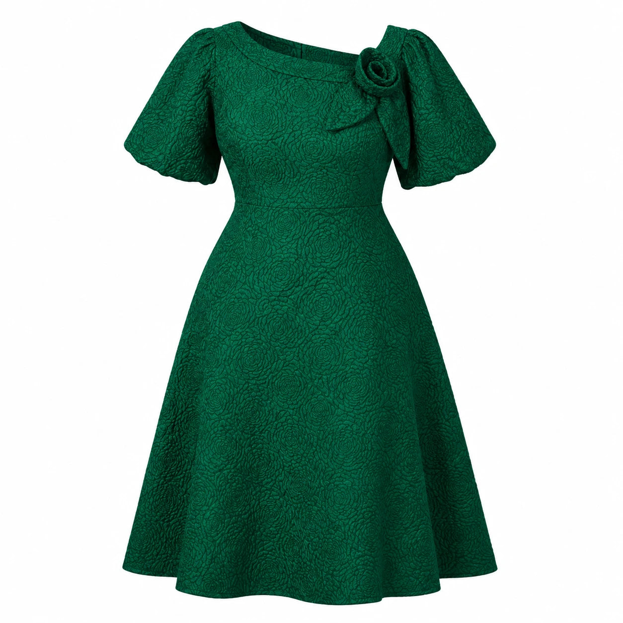 Emerald Jacquard Midi Dress WHD0606443