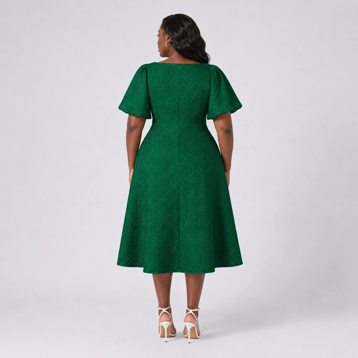 Emerald Jacquard Midi Dress WHD0606443