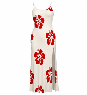 Hibiscus Print Maxi Dress WHD0606445