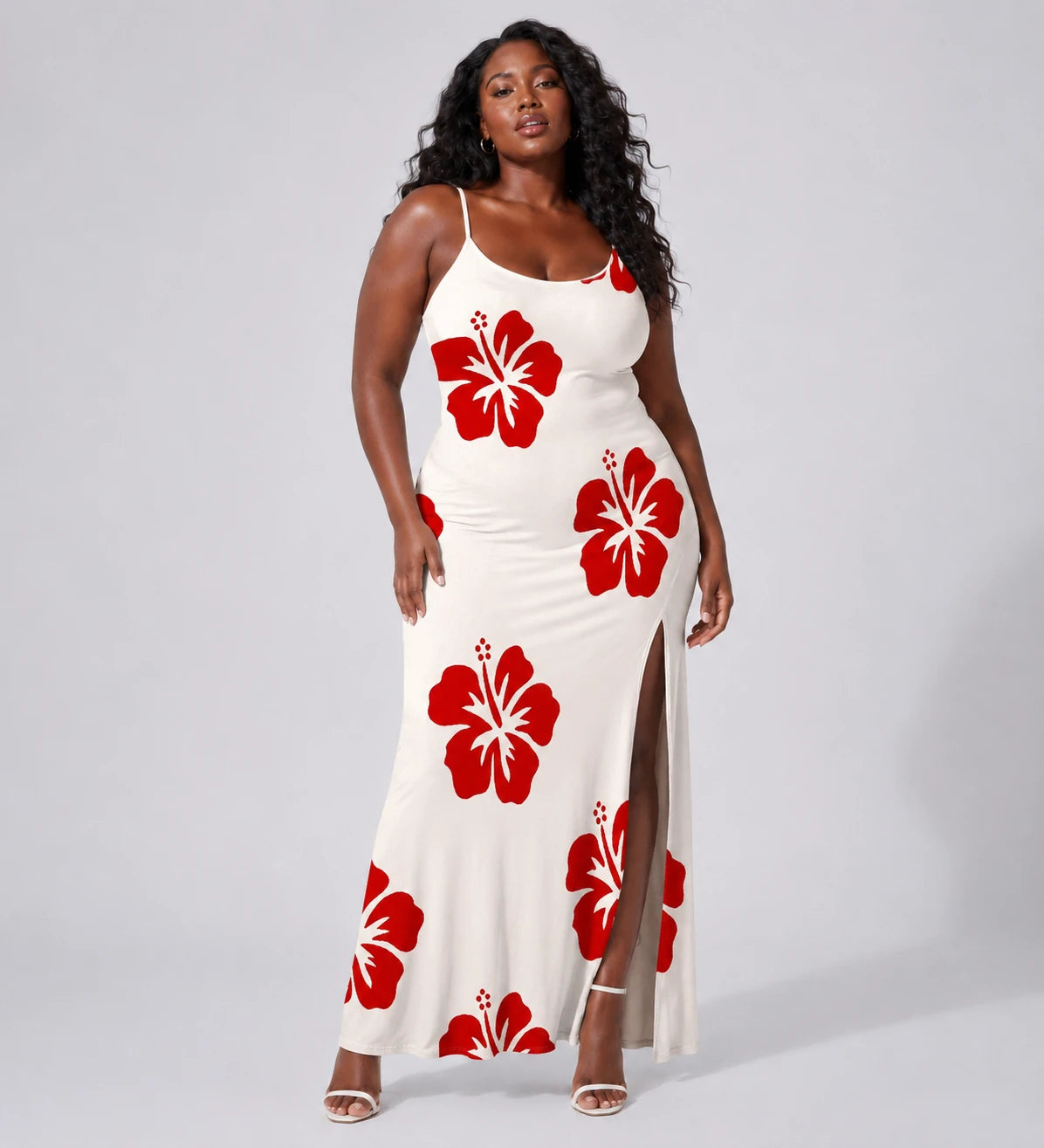 Hibiscus Print Maxi Dress WHD0606445