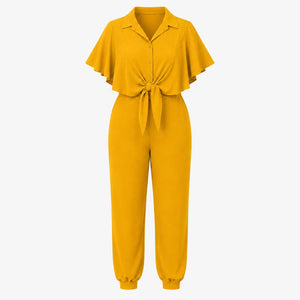 Tie Front Tapered Jumpsuit WHD0606447