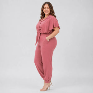 Tie Front Tapered Jumpsuit WHD0606447
