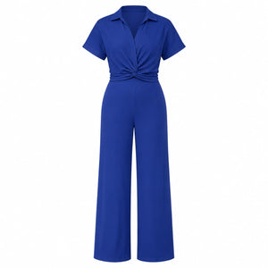 Twist Front Wide Leg Jumpsuit WHD0606453
