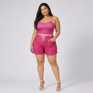 Pink Halter Shorts Set WHD0606455