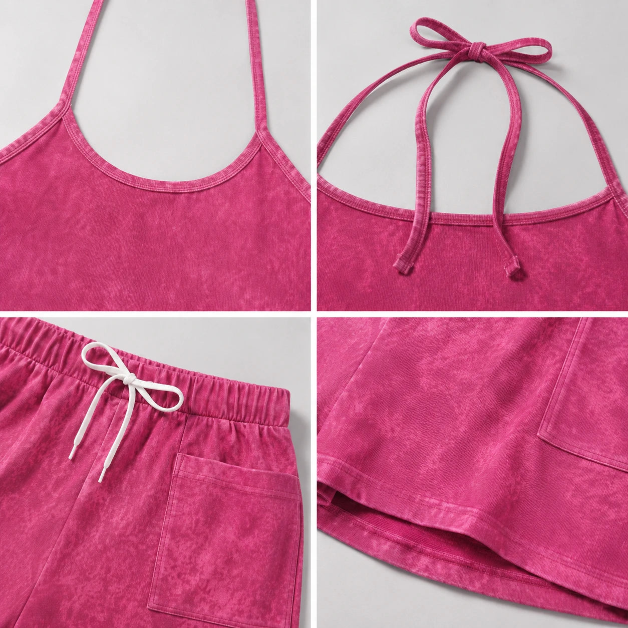 Pink Halter Shorts Set WHD0606455