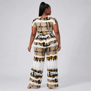 Tie-Dye Wide Leg Jumpsuit WHD0606456