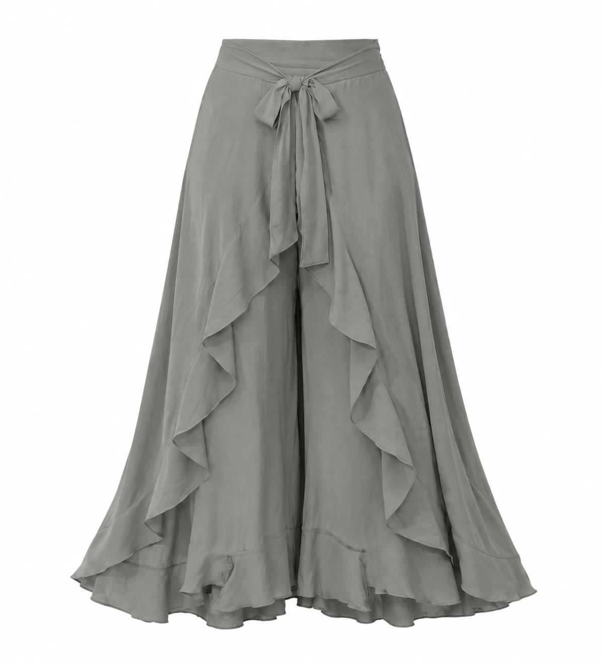 Tie-Waist Ruffle Maxi Skirt WHD0606461