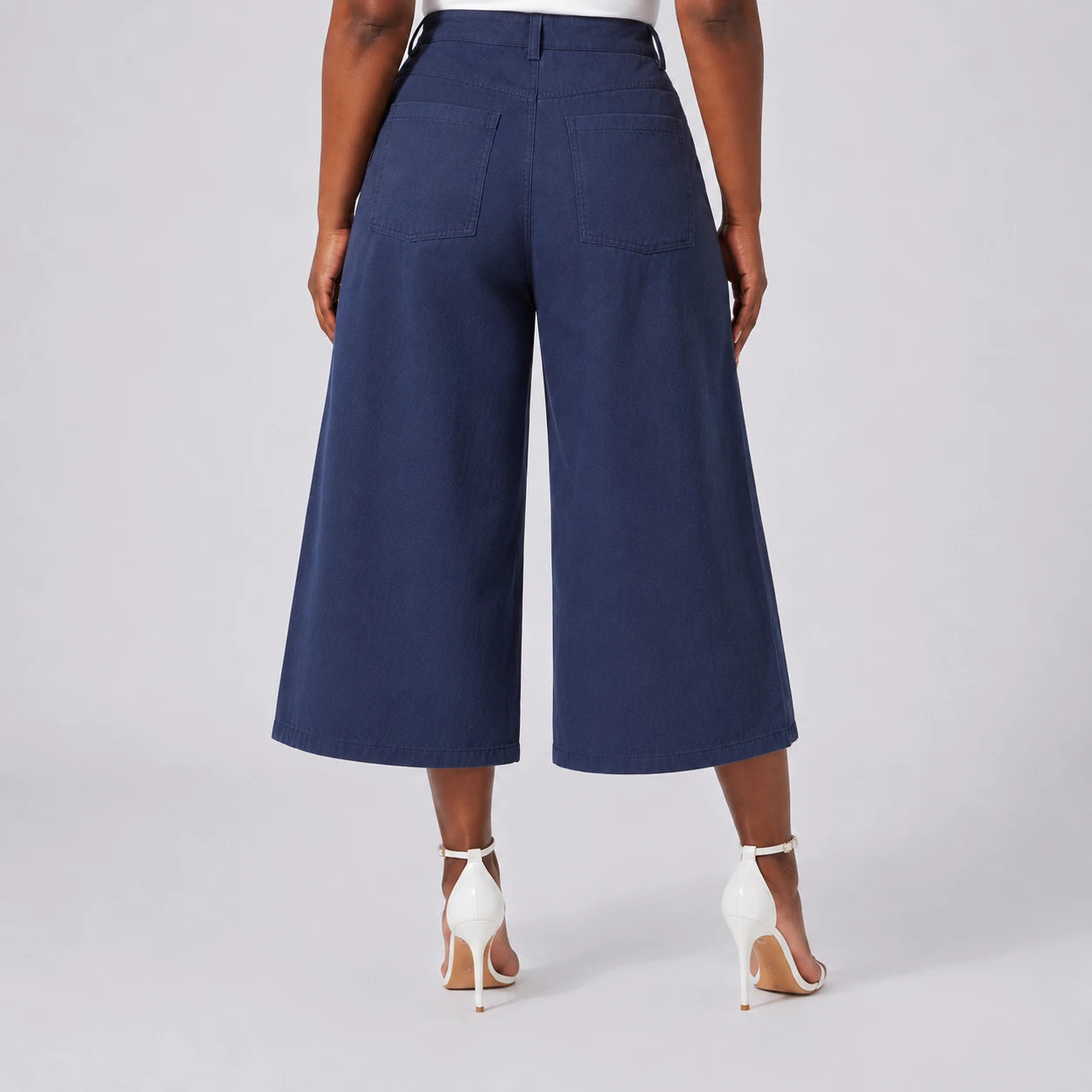 Wide Leg Cropped Culotte Pants WHD0606462