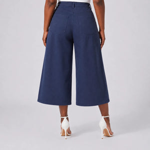 Wide Leg Cropped Culotte Pants WHD0606462