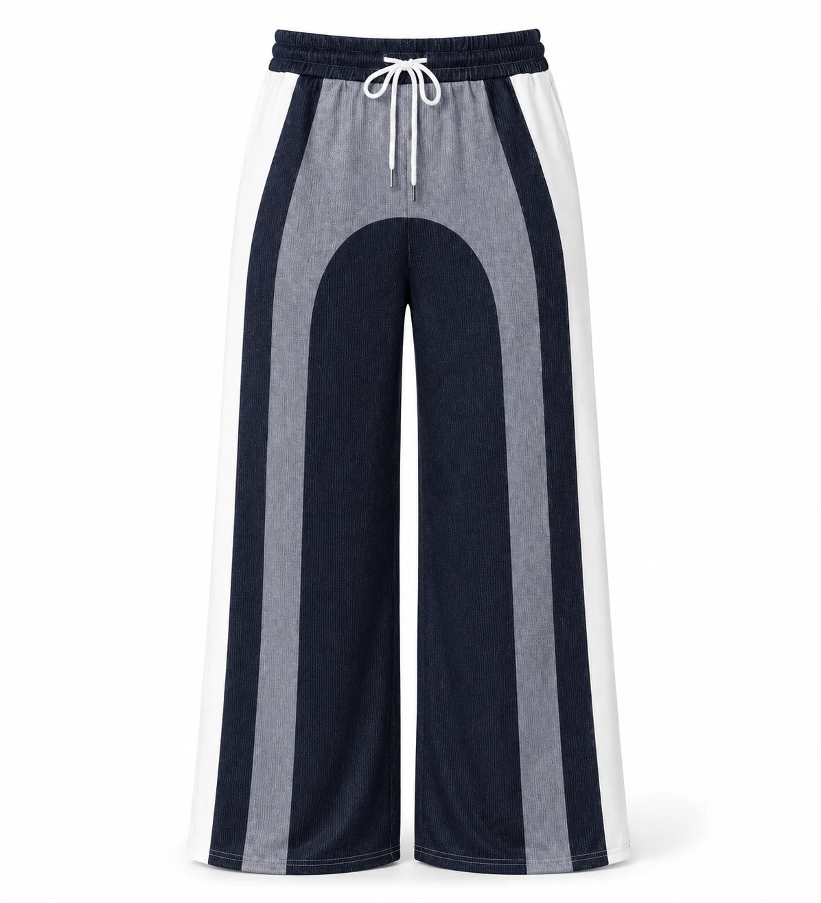 Colorblock Drawstring Wide Leg Pants WHD0606463