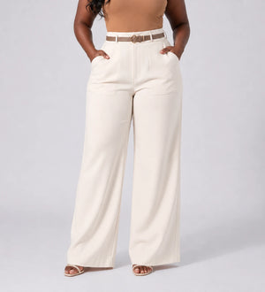 Ivory Wide Leg Pants WHD0606465