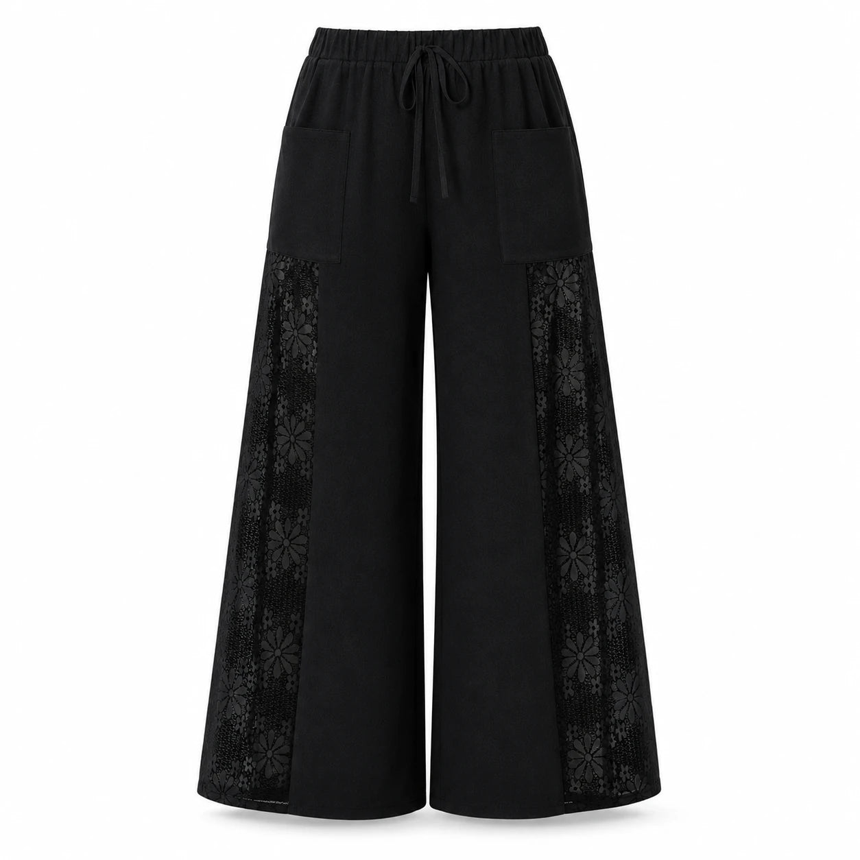 Lace Panel Wide Leg Pants WHD0606466