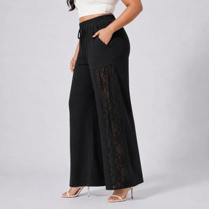 Lace Panel Wide Leg Pants WHD0606466