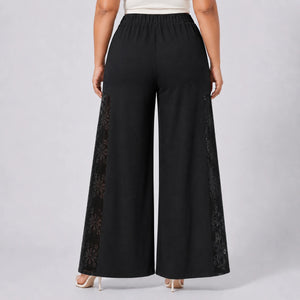 Lace Panel Wide Leg Pants WHD0606466
