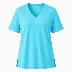 V-Neck Side Slit Tee WHD0606467