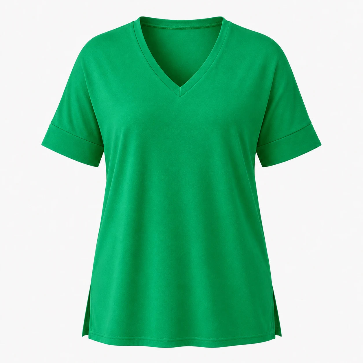 V-Neck Side Slit Tee WHD0606467
