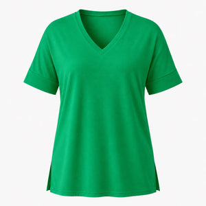 V-Neck Side Slit Tee WHD0606467