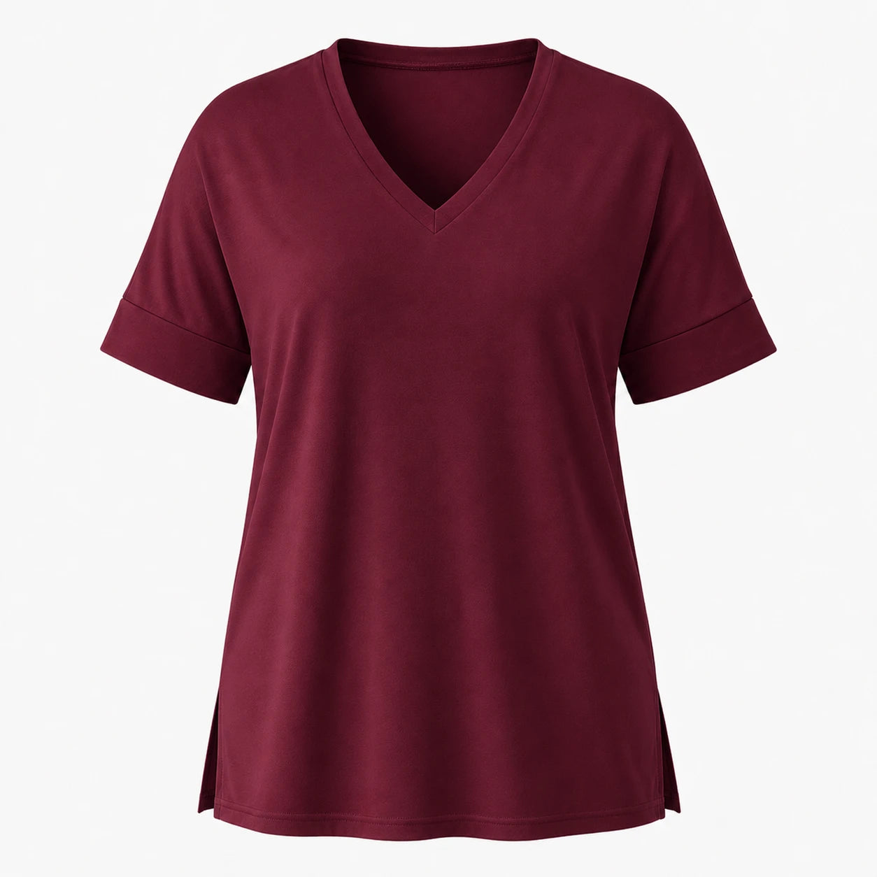 V-Neck Side Slit Tee WHD0606467