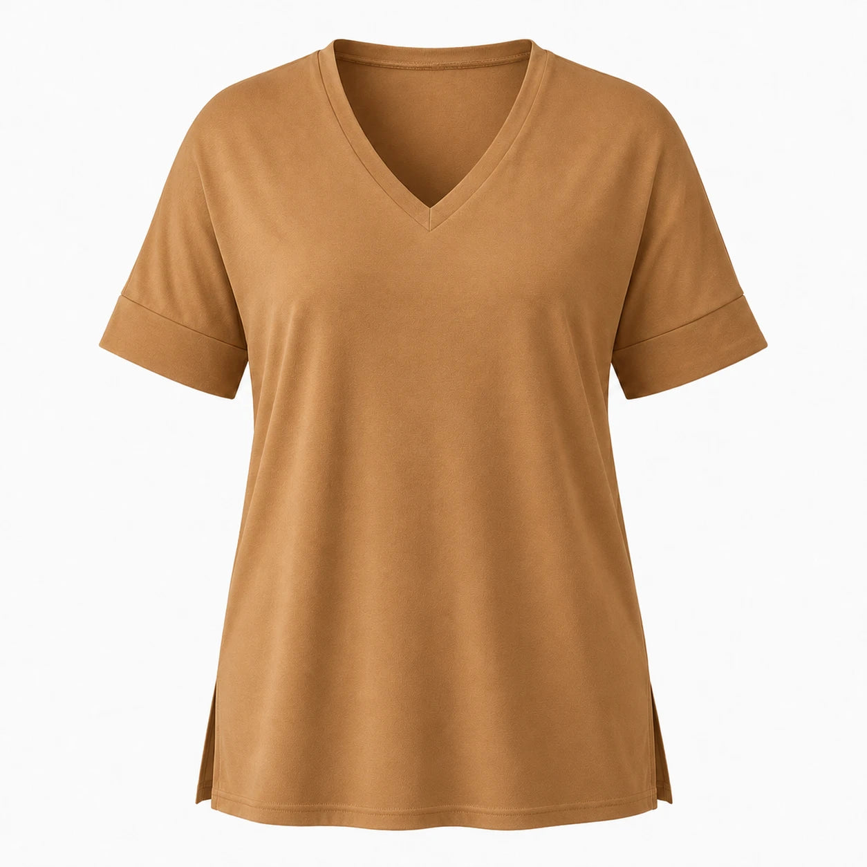 V-Neck Side Slit Tee WHD0606467