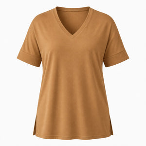 V-Neck Side Slit Tee WHD0606467